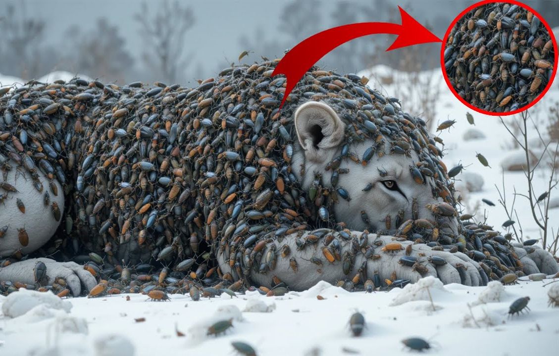 奇迹般地,救援人员在南极洲发现了一只携带数百万昆虫和寄生虫的白狮