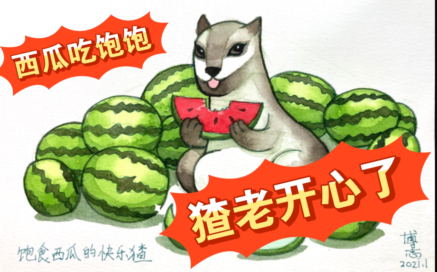 吃瓜猹图片