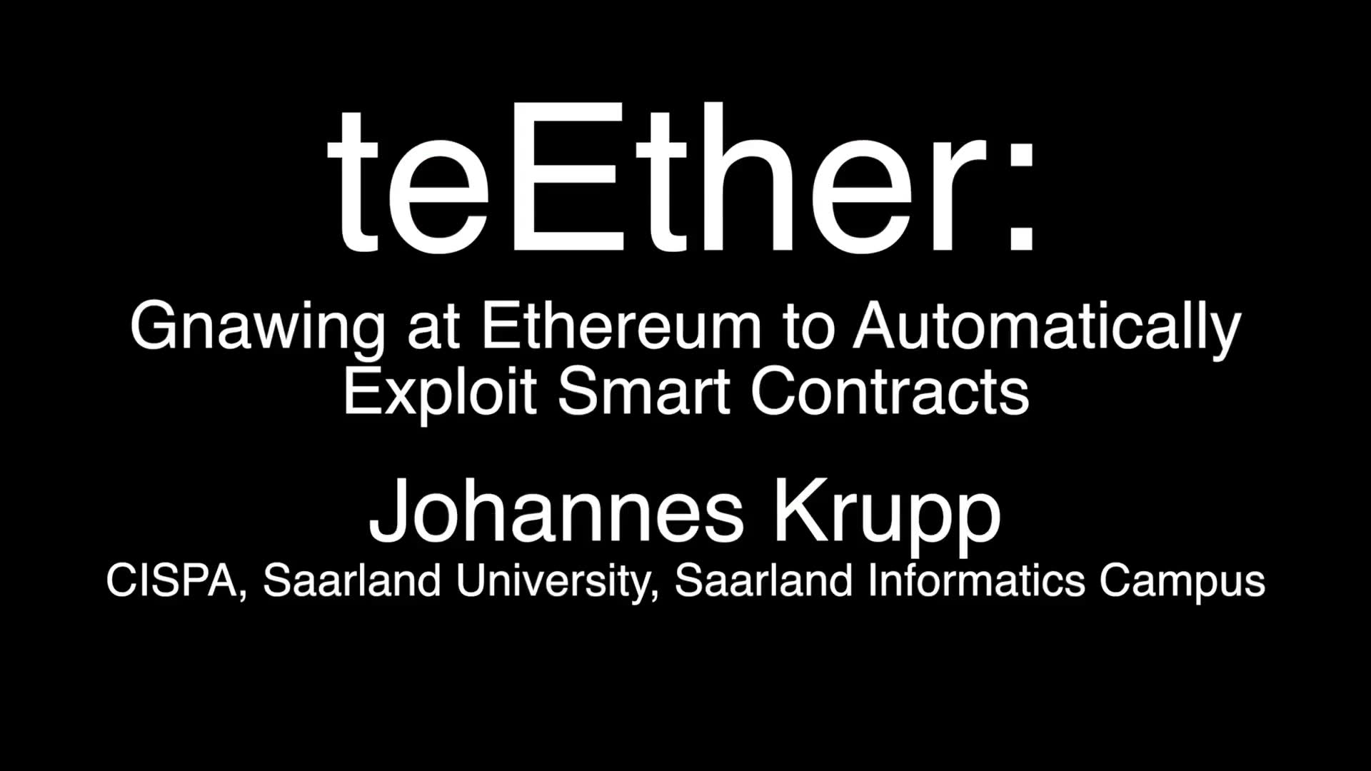 usenix security'18-teether gnawing at ethereum to automatically