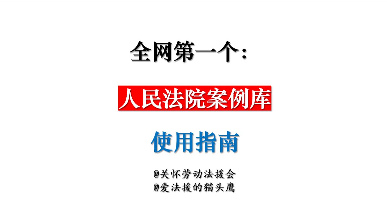 全网第一个人民法院案例库使用指南哔哩哔哩bilibili