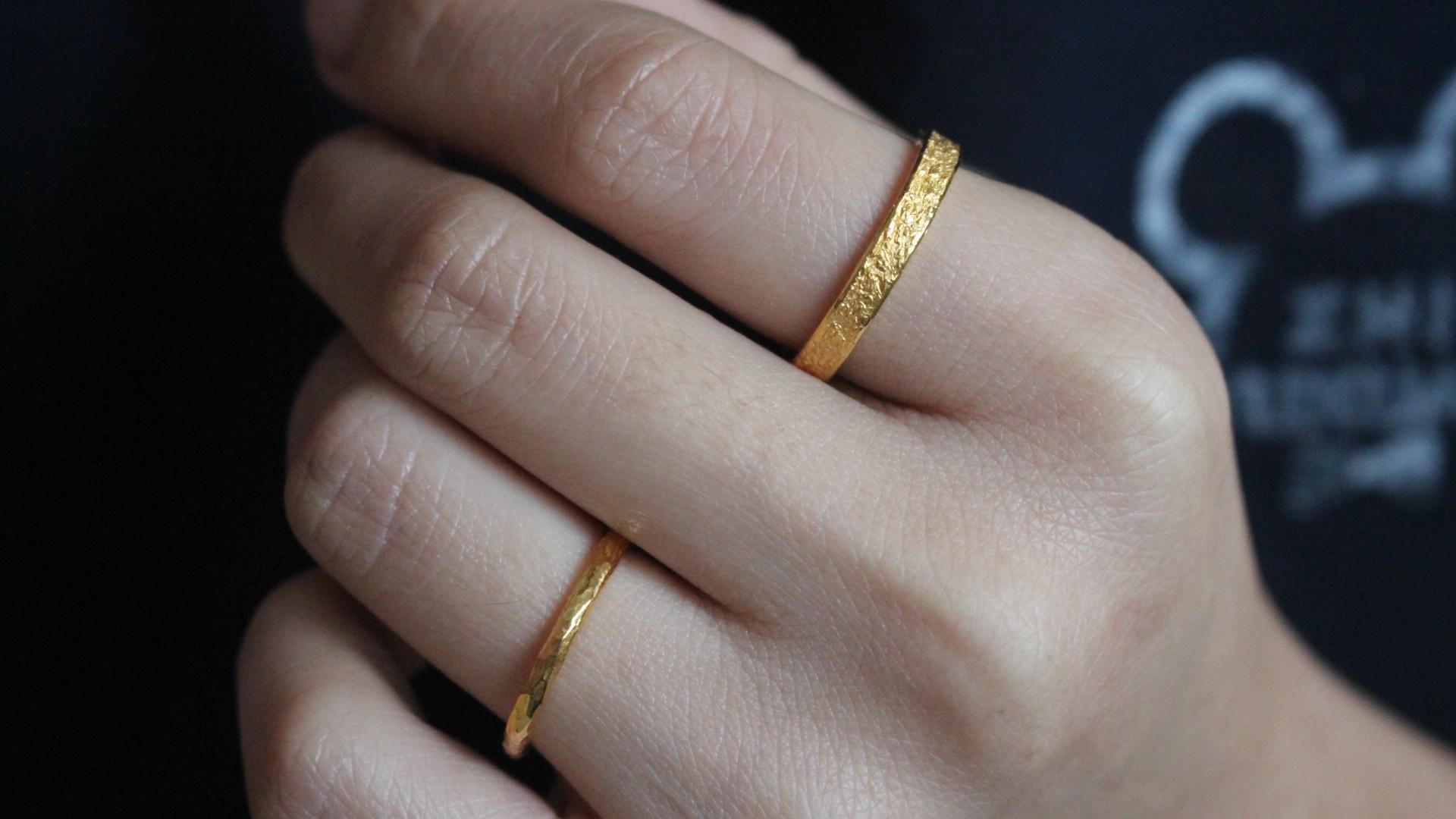 手工打金 旧金改款 纸醉金迷 锤纹戒指