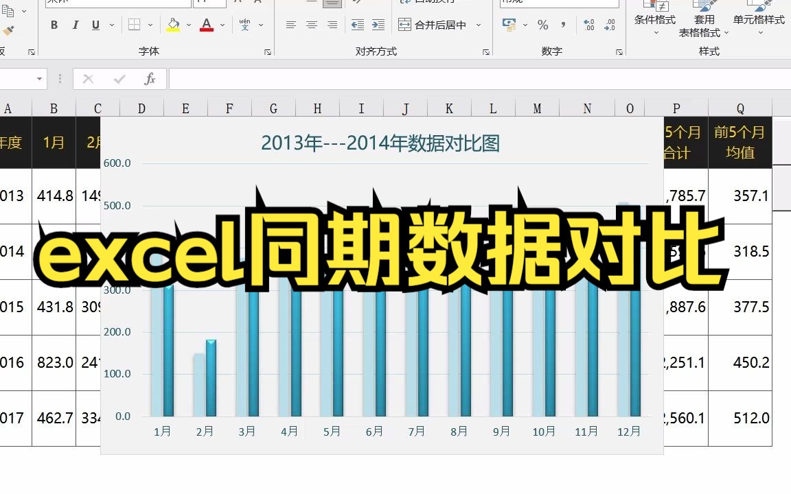 excel同期数据对比哔哩哔哩bilibili