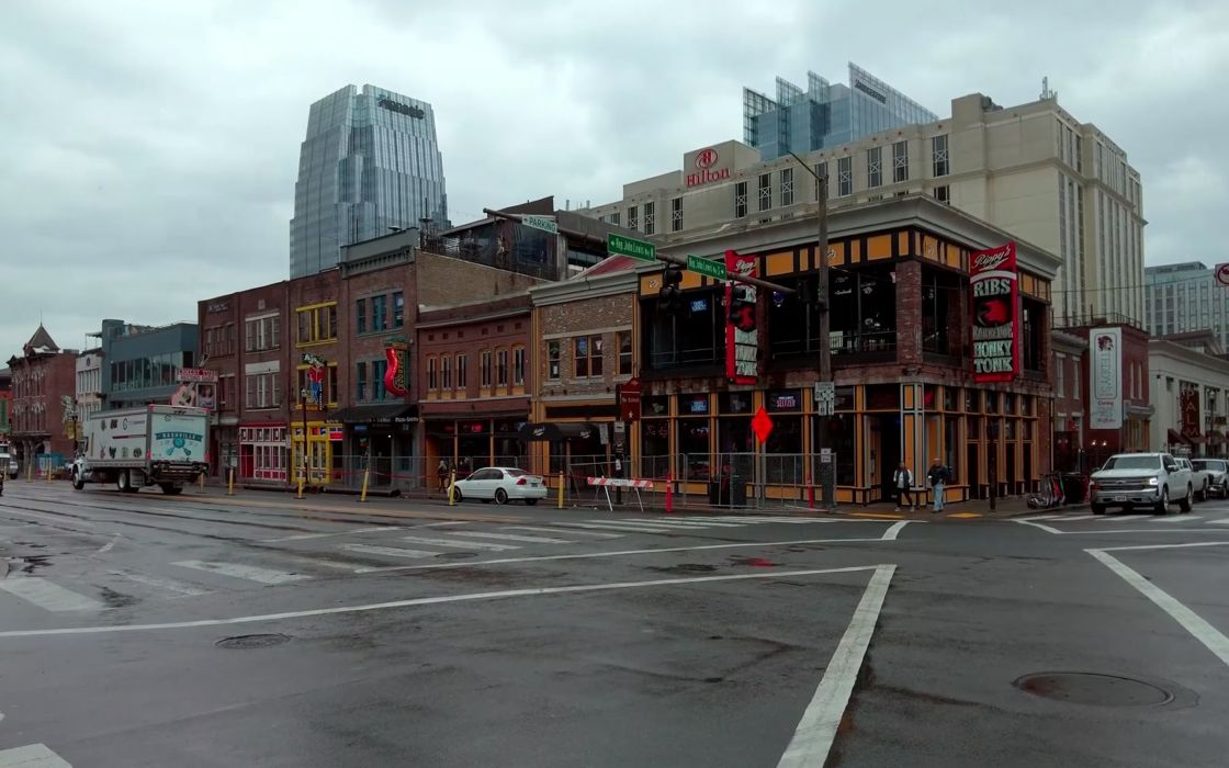 【4k超高清美国】漫步阴天的美国田纳西州首府 纳什维尔 (2023.