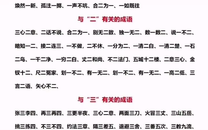 值得家长收藏的数字成语大全!!!哔哩哔哩bilibili