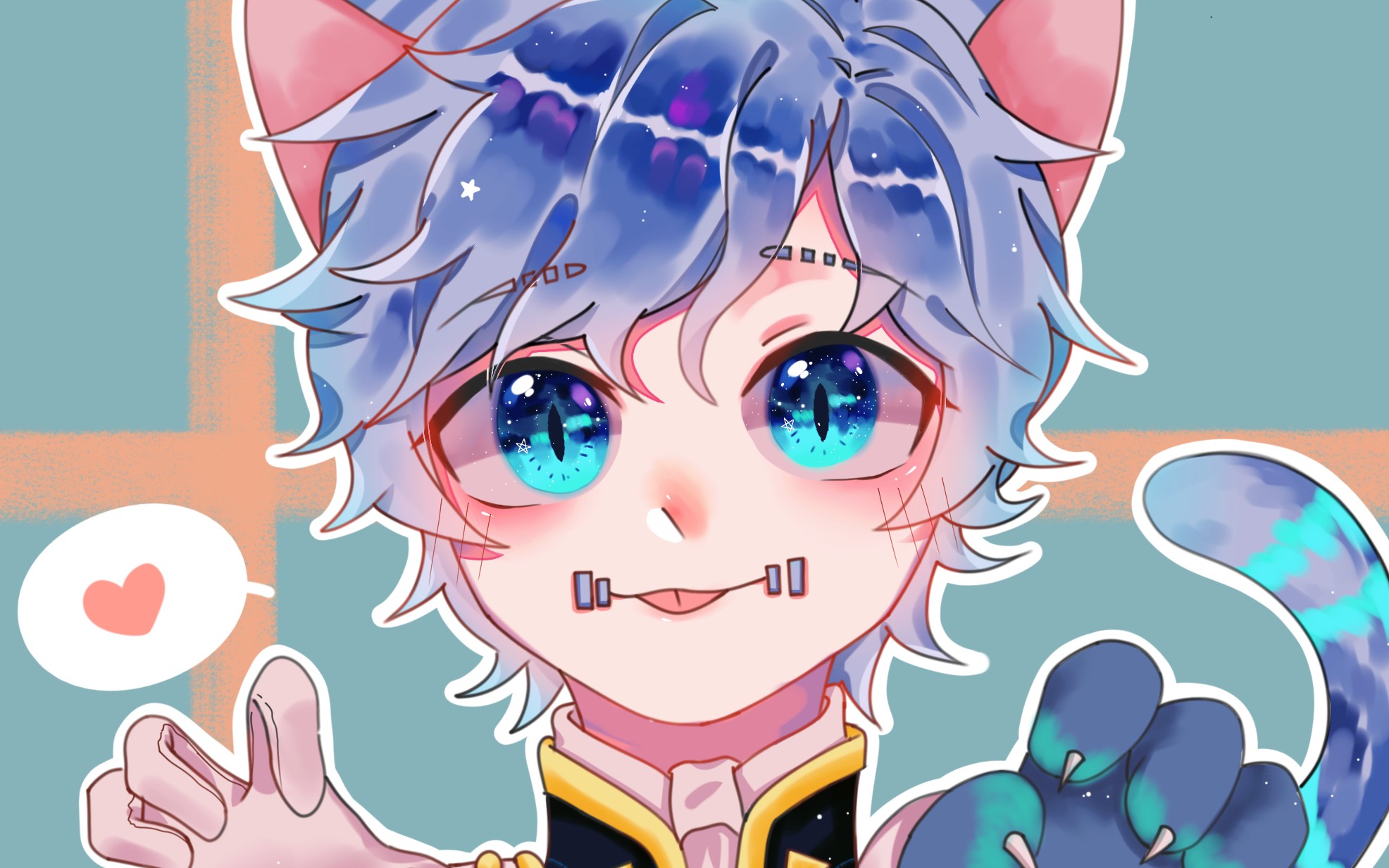 【procreate】来康康柴郡奈吐舌头w