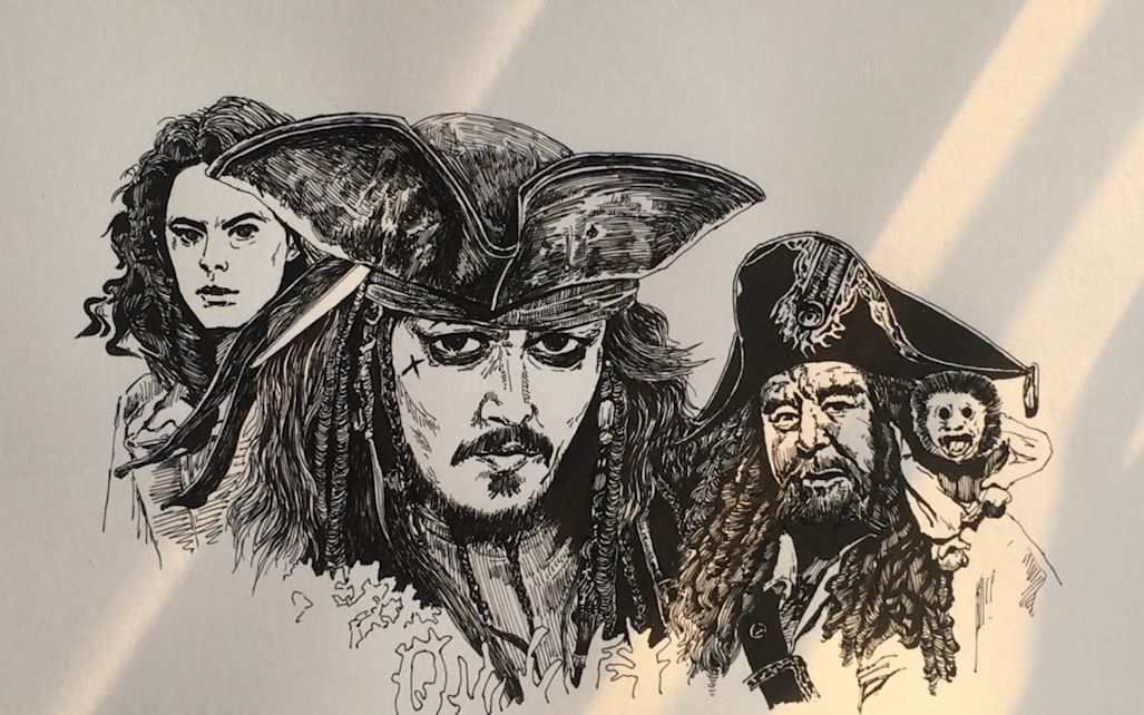 画画杰克船长太难画了