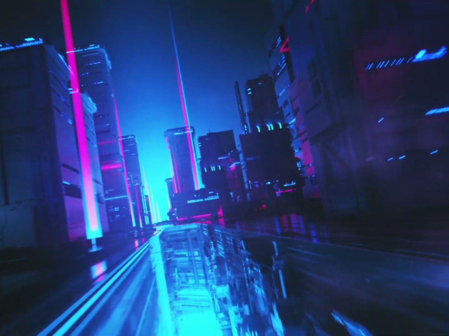 【舞台背景】20秒的赛博朋克城市穿越动画7815 浪漫梦幻变身舞蹈