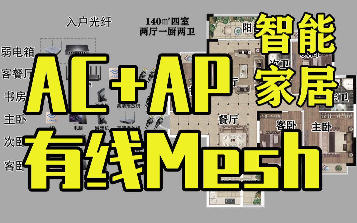 【智能家居】万人血书全屋网络布线AC+AP/有线mesh组网哔哩哔哩bilibili