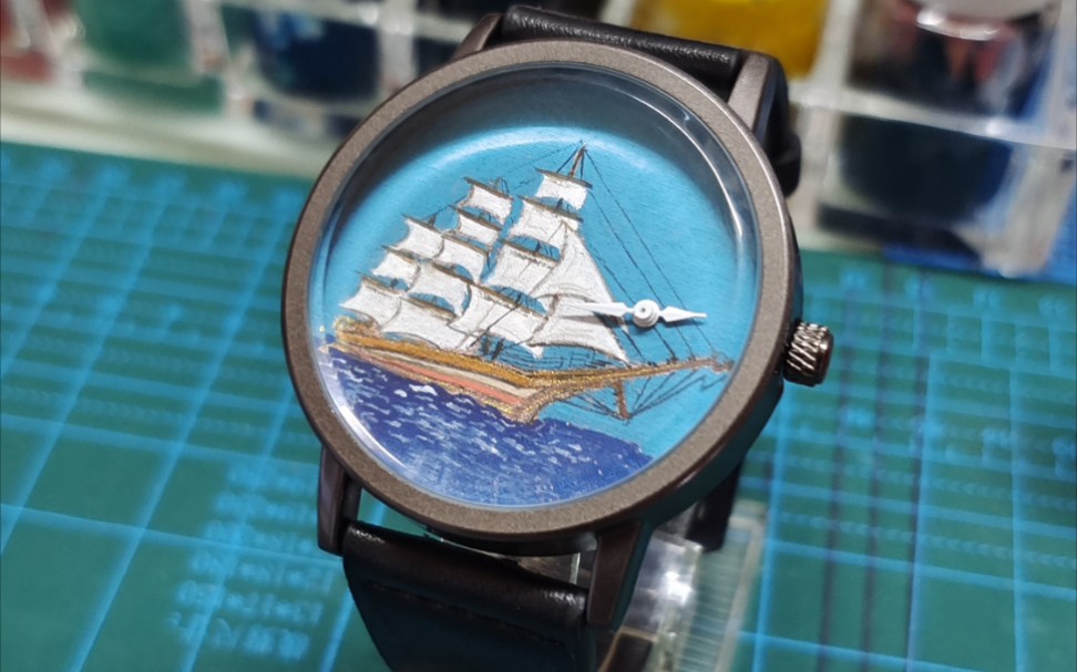 手绘手表表盘,帆船系列:乘风破浪