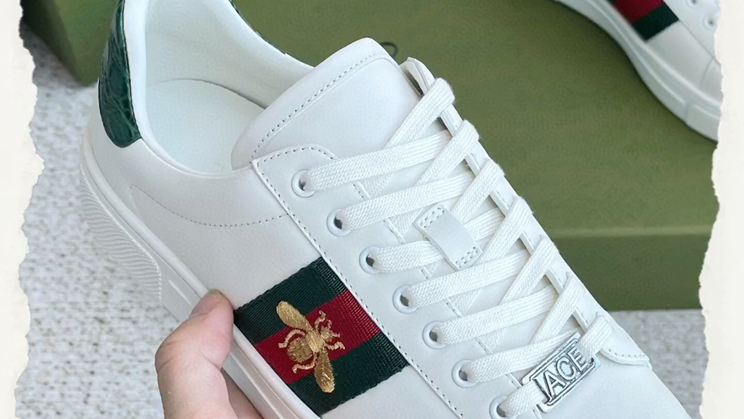 高仿gucci古驰最新ace系列小蜜蜂小白鞋情侣款休闲运动鞋.