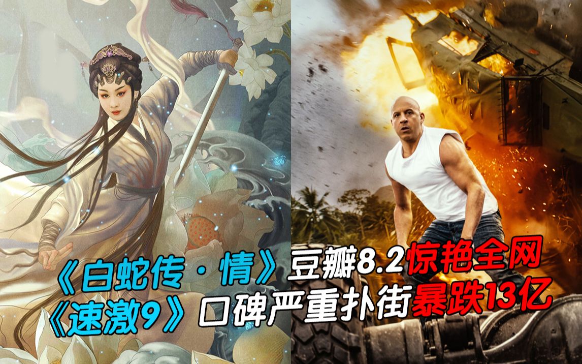 [图]【口袋电影君】内地票房：《速激9》口碑严重扑街，同比暴跌13亿！《白蛇传·情》豆瓣8.2，惊艳全网！