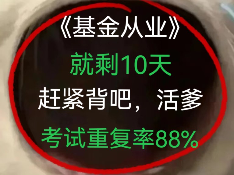 11.9基金从业,就剩10天,赶紧背吧,活爹!考试重复率88%!哔哩哔哩bilibili