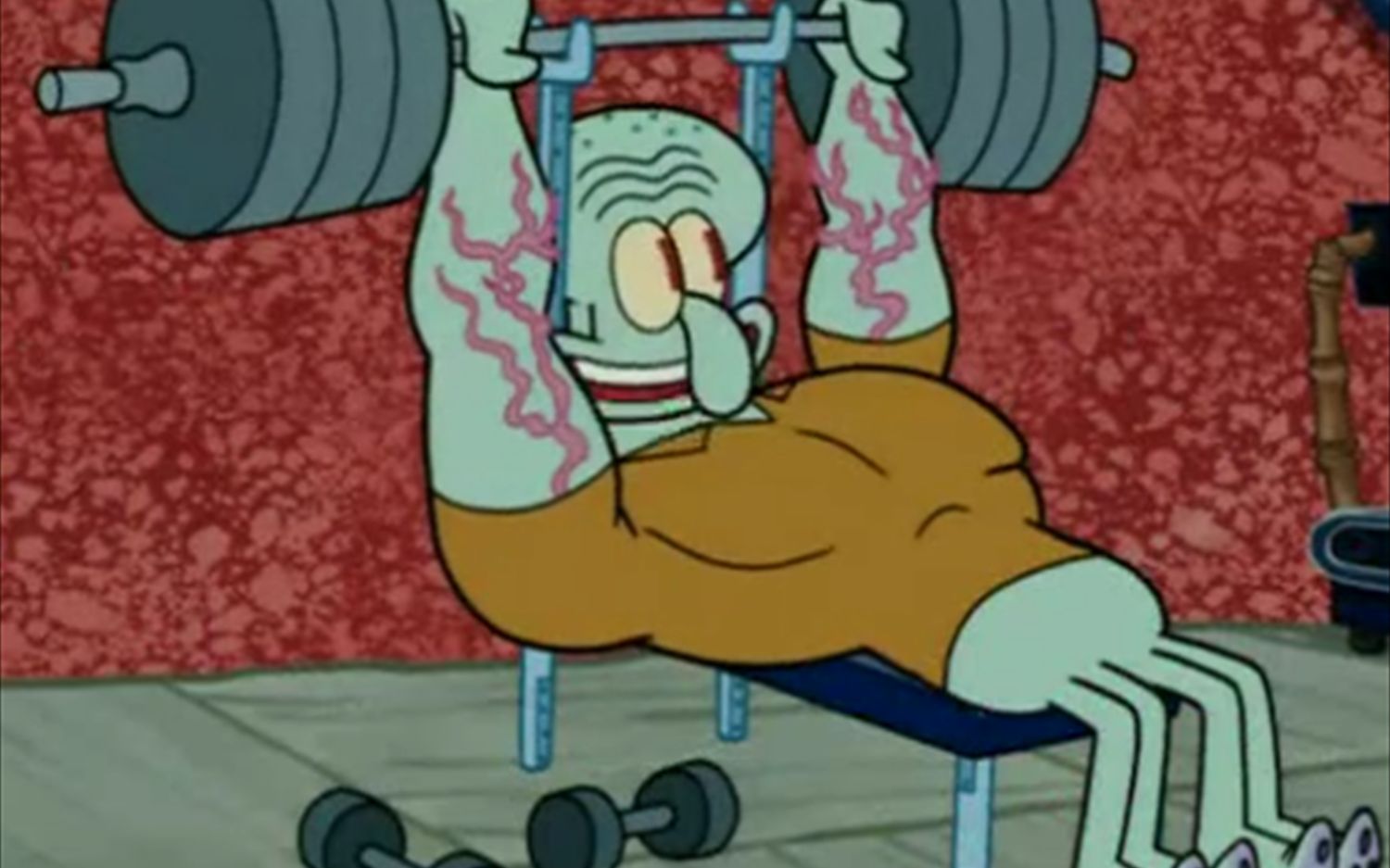 章鱼哥练成了完美的健美体魄