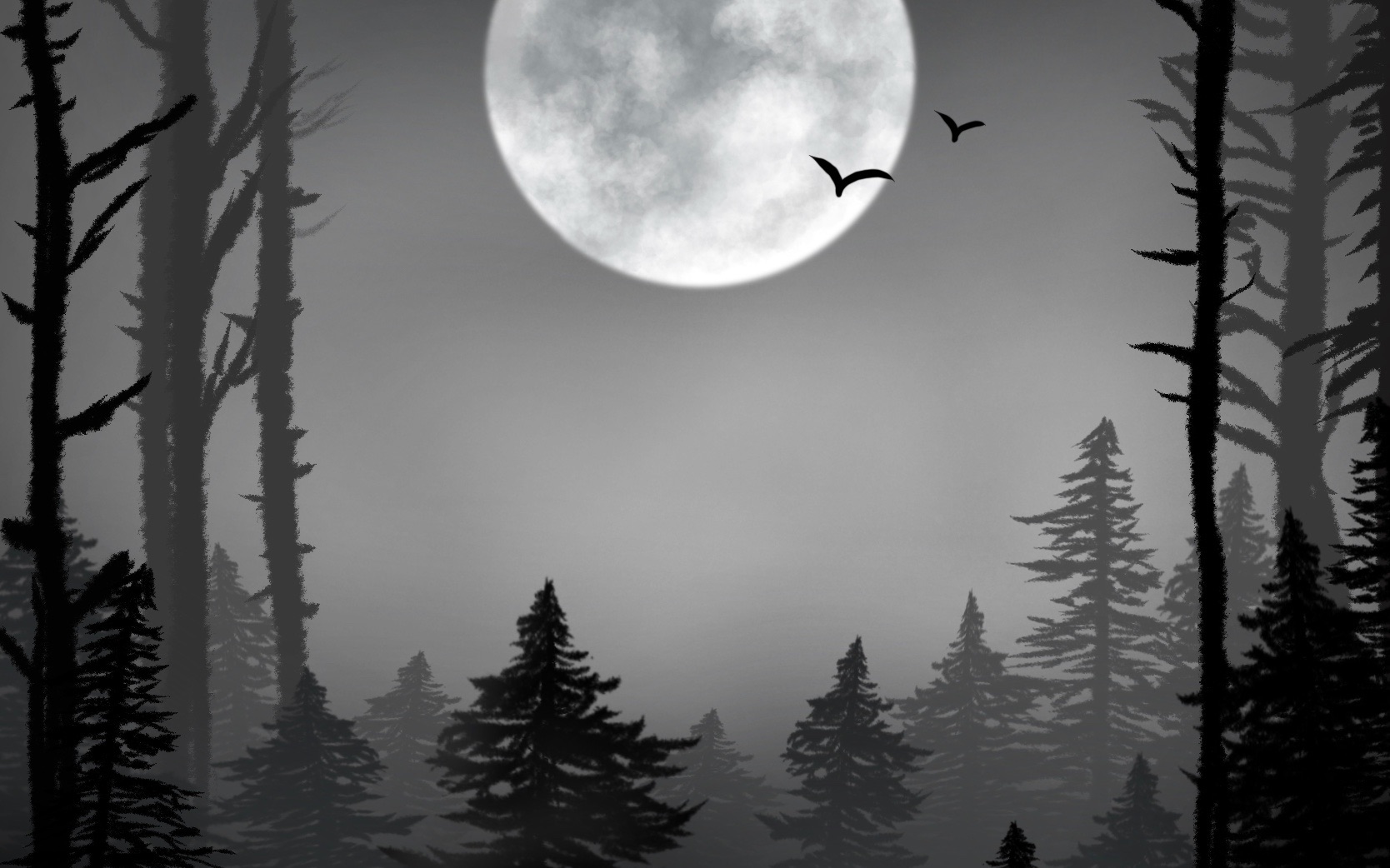 【procreate】《月色森林》绘制教程