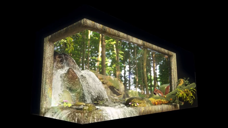 元旦春节会展展会创意裸眼3d沉浸式视频全息投影展会