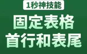 下载视频: Excel技巧：如何同时固定表格首行和表尾