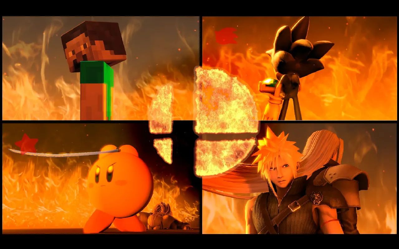 任天堂明星大乱斗sp胜利画面,但是是玩家自制