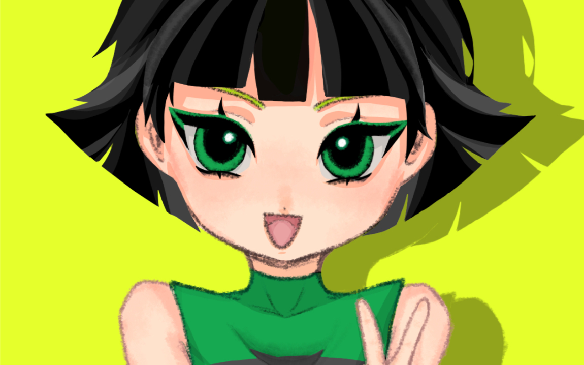 【】飞天小女警毛毛【】一个很垃的绘画过程