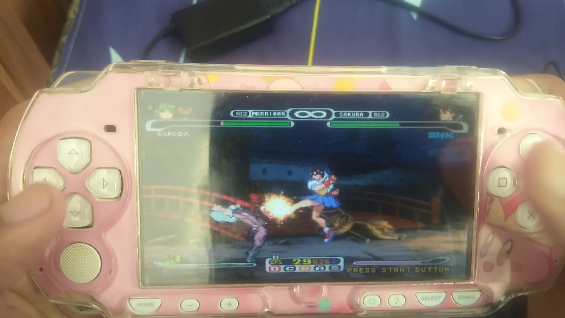 [图]【PSP】用PSP2000版畅玩Ps1游戏：Capcom VS Snk 2000 Pro出招简化版。