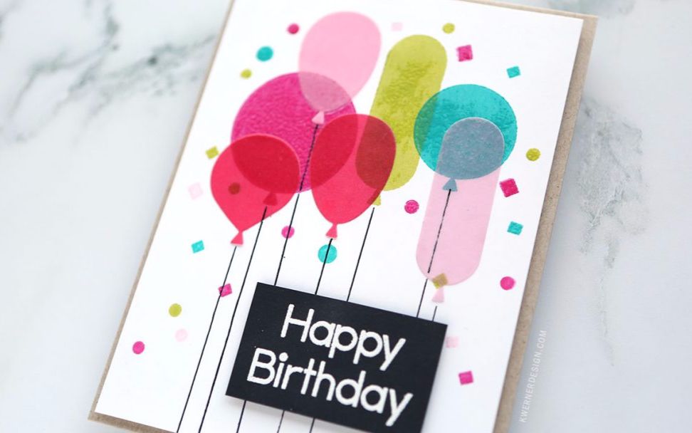 【卡片制作】硫酸纸气球生日卡pigment ink &_ vellum birthday card