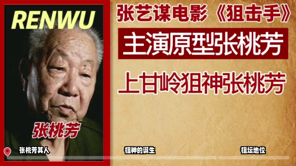 张艺谋电影《狙击手》主演原型张桃芳,上甘岭狙神如何成名哔哩哔哩bilibili