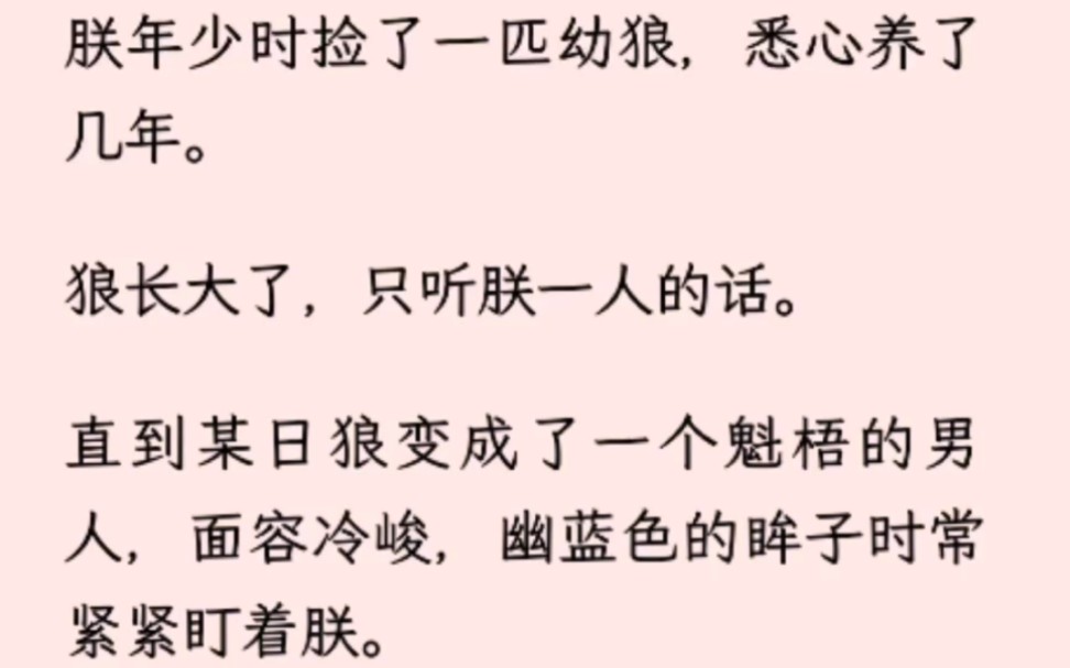 【双男主】朕年少时捡了一匹幼狼,悉心养了几年.狼长大了,只听朕一人的话.直到某日狼变成了一个魁梧的男人,面容冷峻,幽蓝色的眸子时常紧紧盯着...