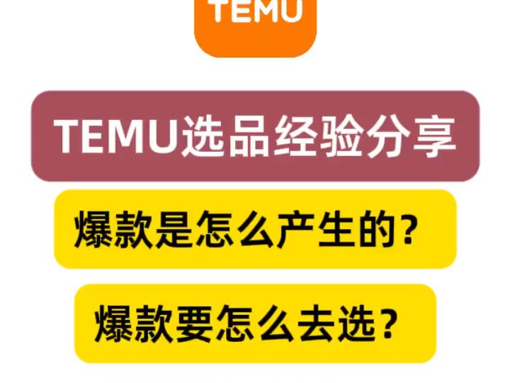 Temu 应该如何去选品 才能选出爆款哔哩哔哩bilibili