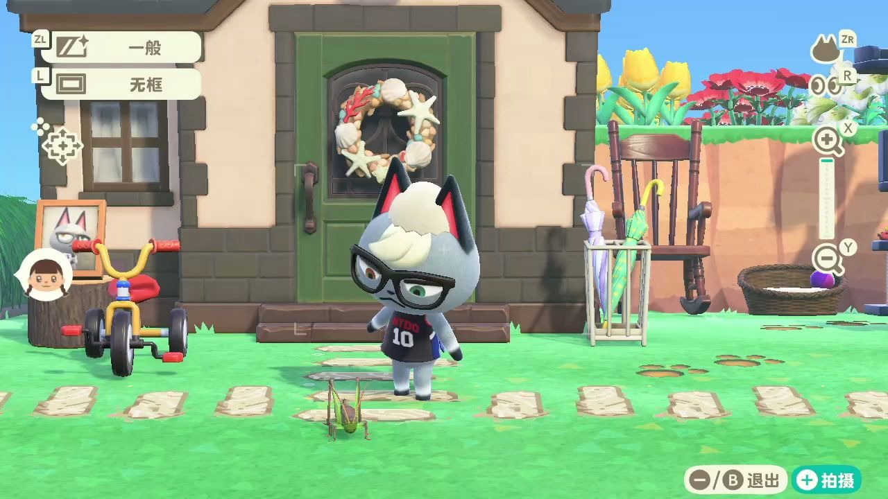 动物森友会被蚱蜢吸引的杰克