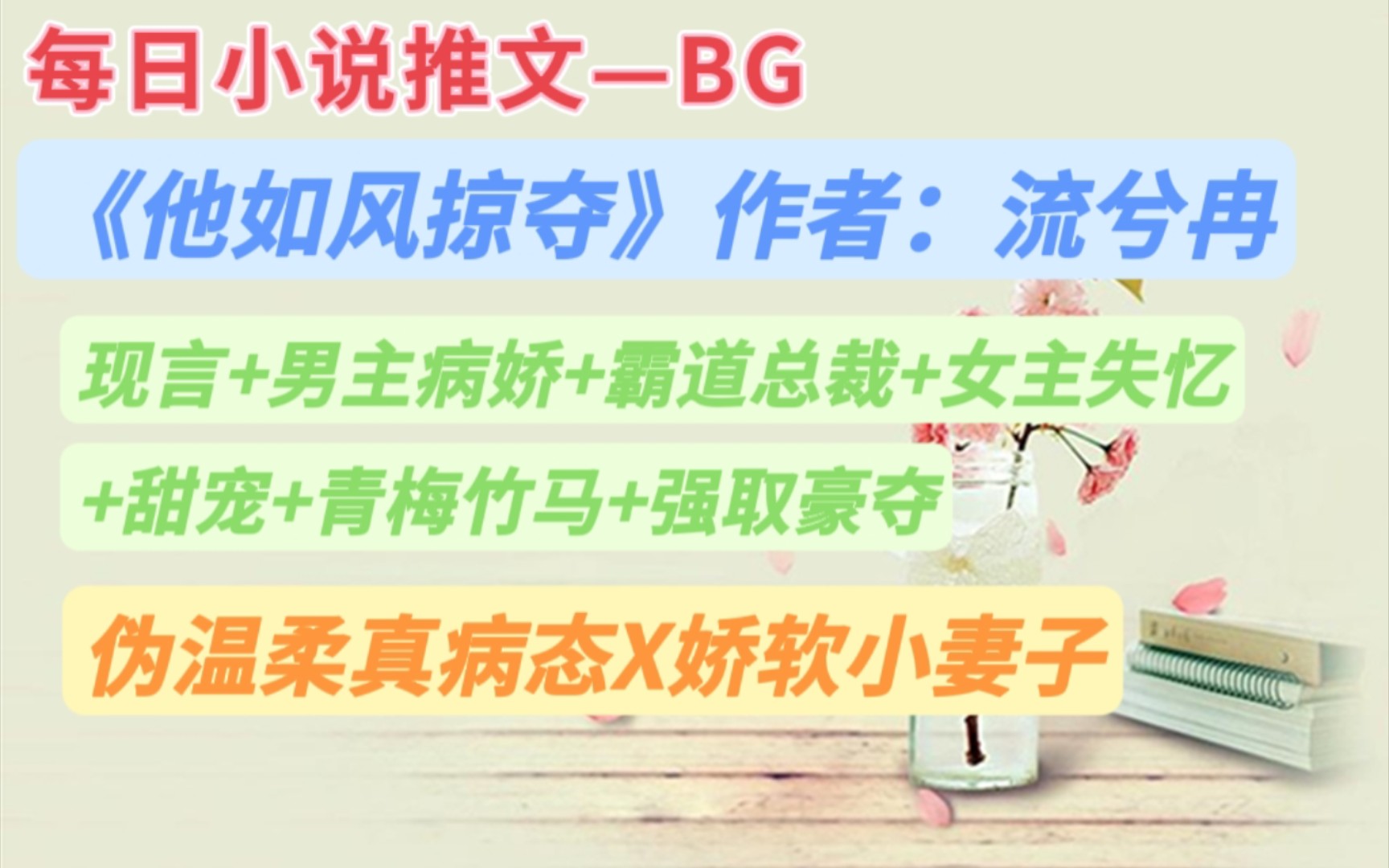 【bg推文】好看不狗血的霸道总裁小娇妻,青梅竹马——《他如风掠夺》哔哩哔哩bilibili