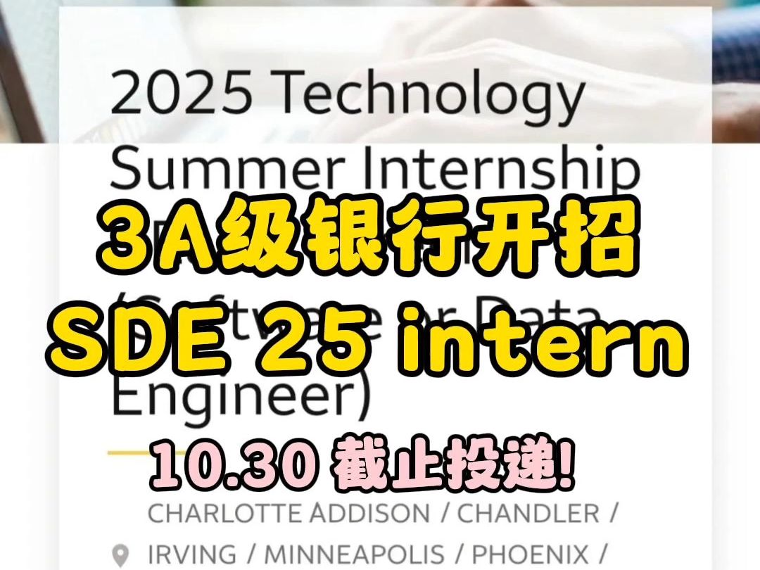 3A级银行开招 SDE 25 Intern | ITLabPro 求职哔哩哔哩bilibili