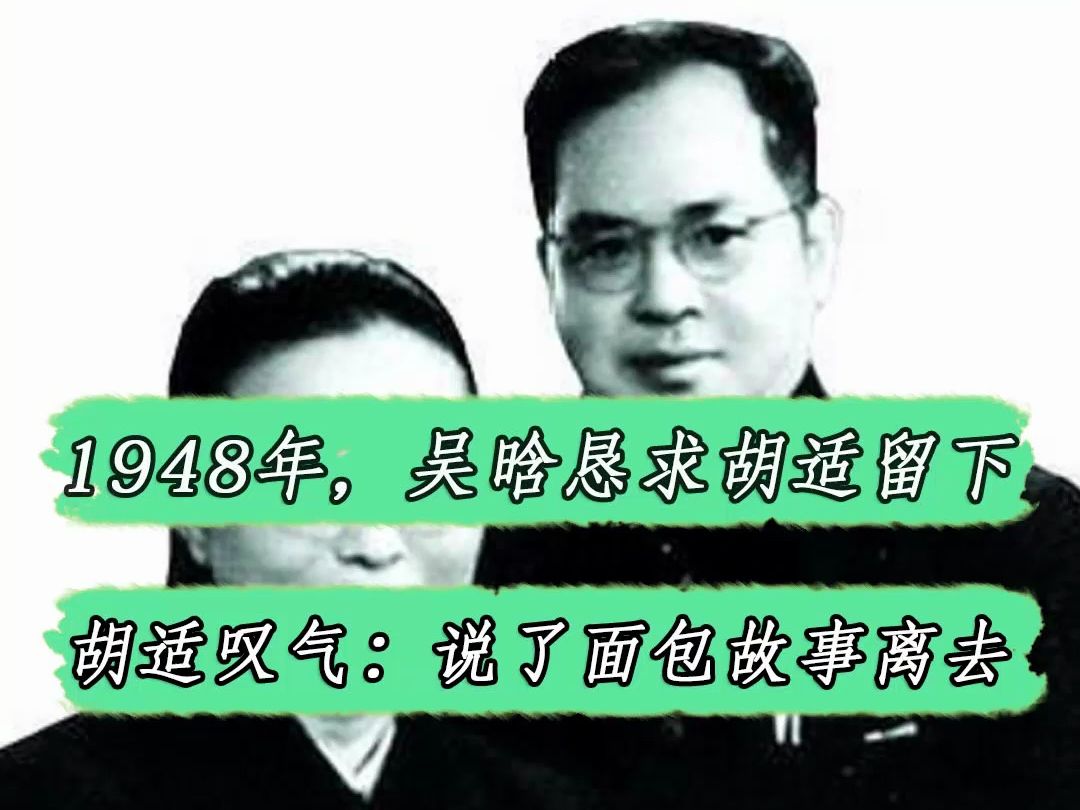 1948年,吴晗再三恳求恩师胡适留下,胡适叹口气:说了个面包的故事离去#历史哔哩哔哩bilibili