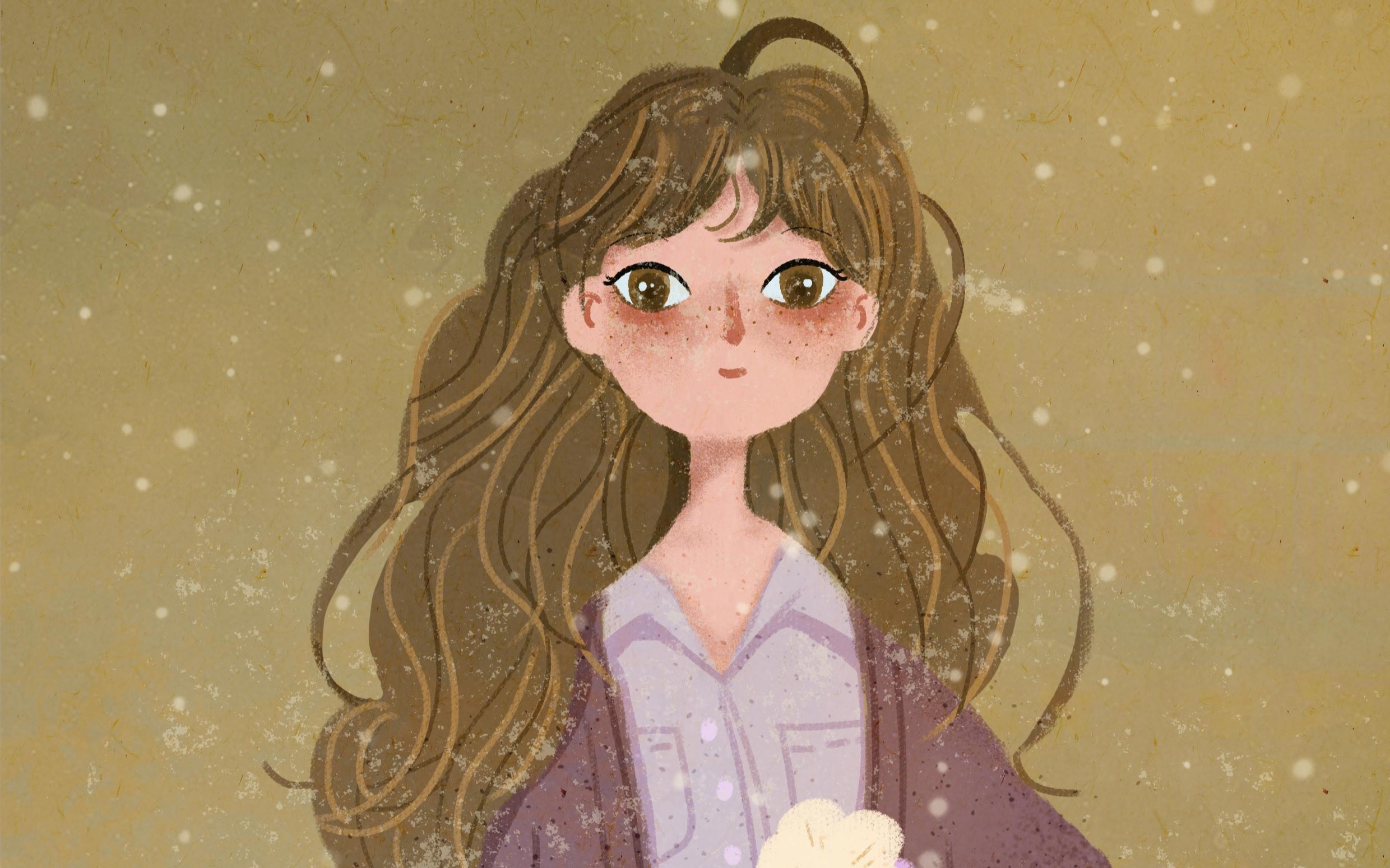 活动作品分享一个复古森系女孩的绘画过程