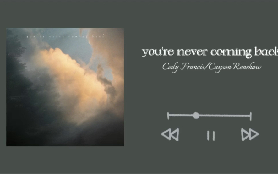 [图]日推歌单「 you’re never coming back - Cody Francis/Cayson Renshaw 」