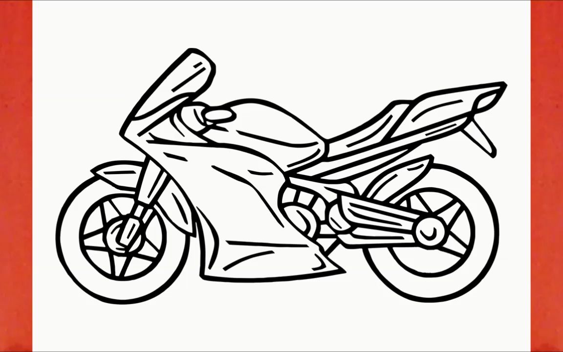 炫酷摩托车简笔画图片