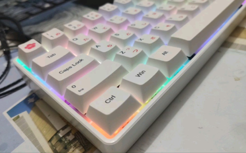 精润康腾特白轴v2热升华日文原厂高度键帽打字音