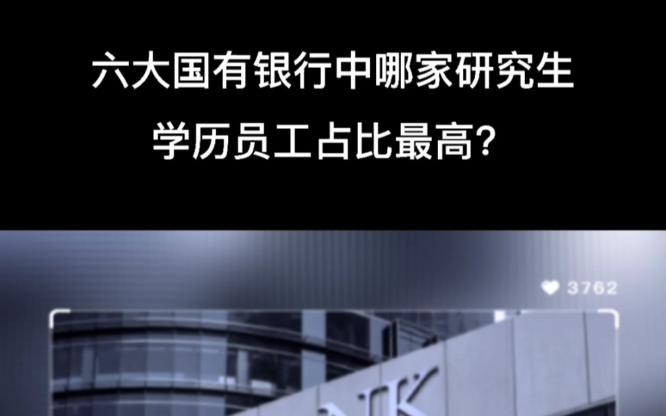 六大国有银行中哪家研究生学历员工占比最高?在职的人员需要学历提升吗哔哩哔哩bilibili