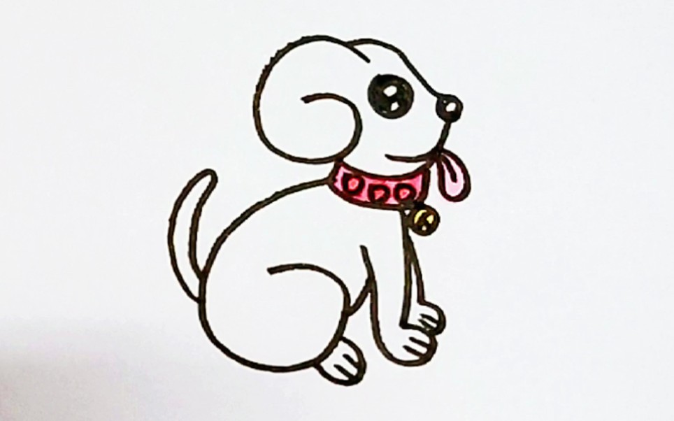 【简笔画】用两个6画可爱的小狗,一看就会哦