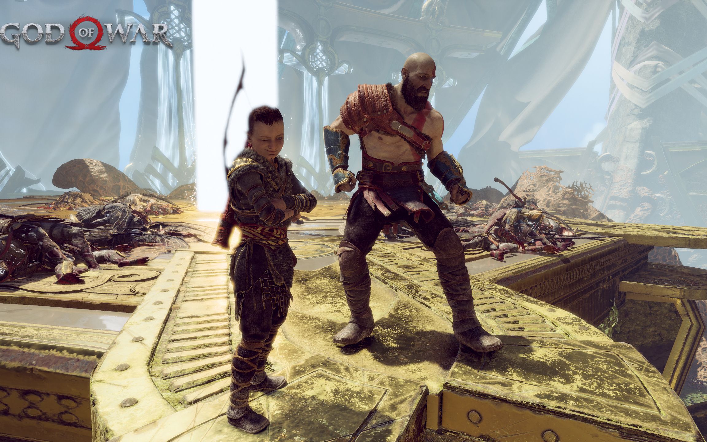 【战神】无敌铁血战神激战3个骷髅裂缝怪,文盲老父亲一旁掷斧助威