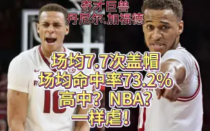 Download Video: 场均7.7次盖帽，命中率高达73.2%,高中？nba?一样虐！巨兽.加福德