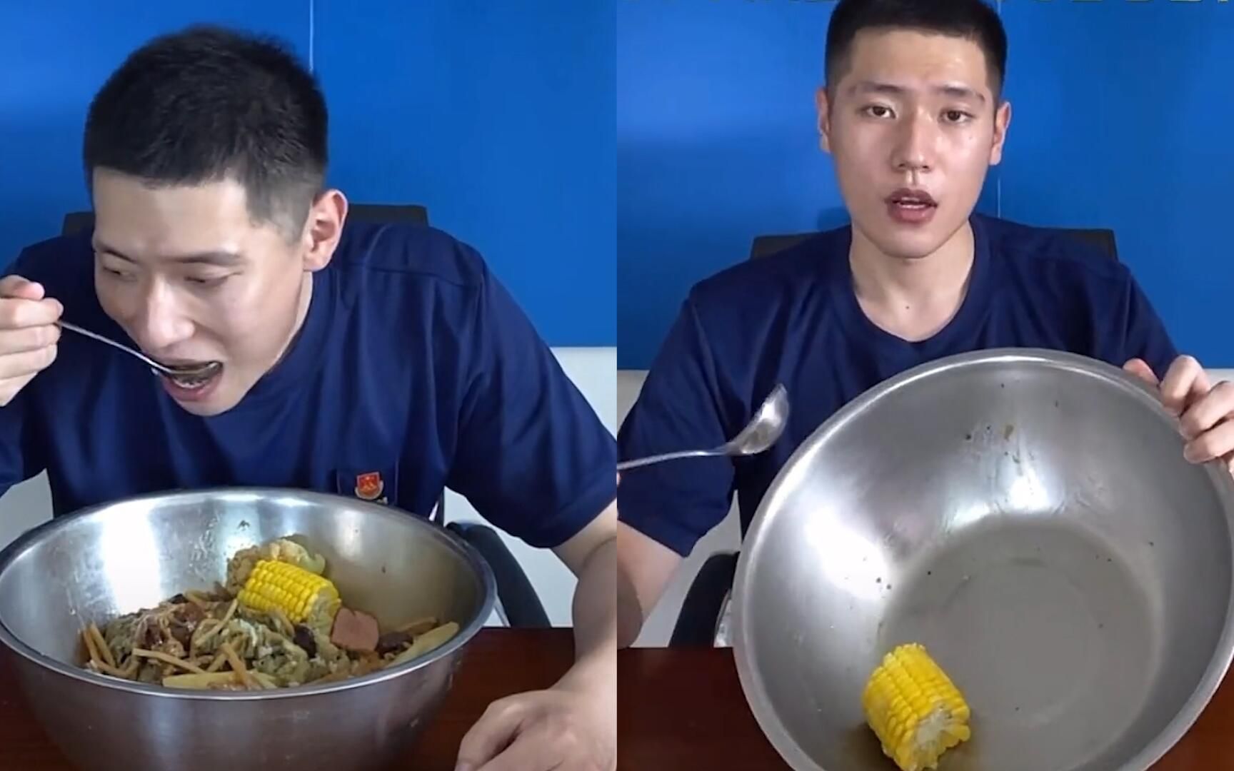 消防员端着大盆沉浸式干饭吃得连汤都不剩157万网友看懵了