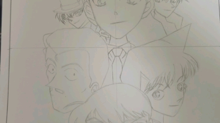 【全家福】名侦探柯南——全家福线稿版16615人物太多啦,只能一点