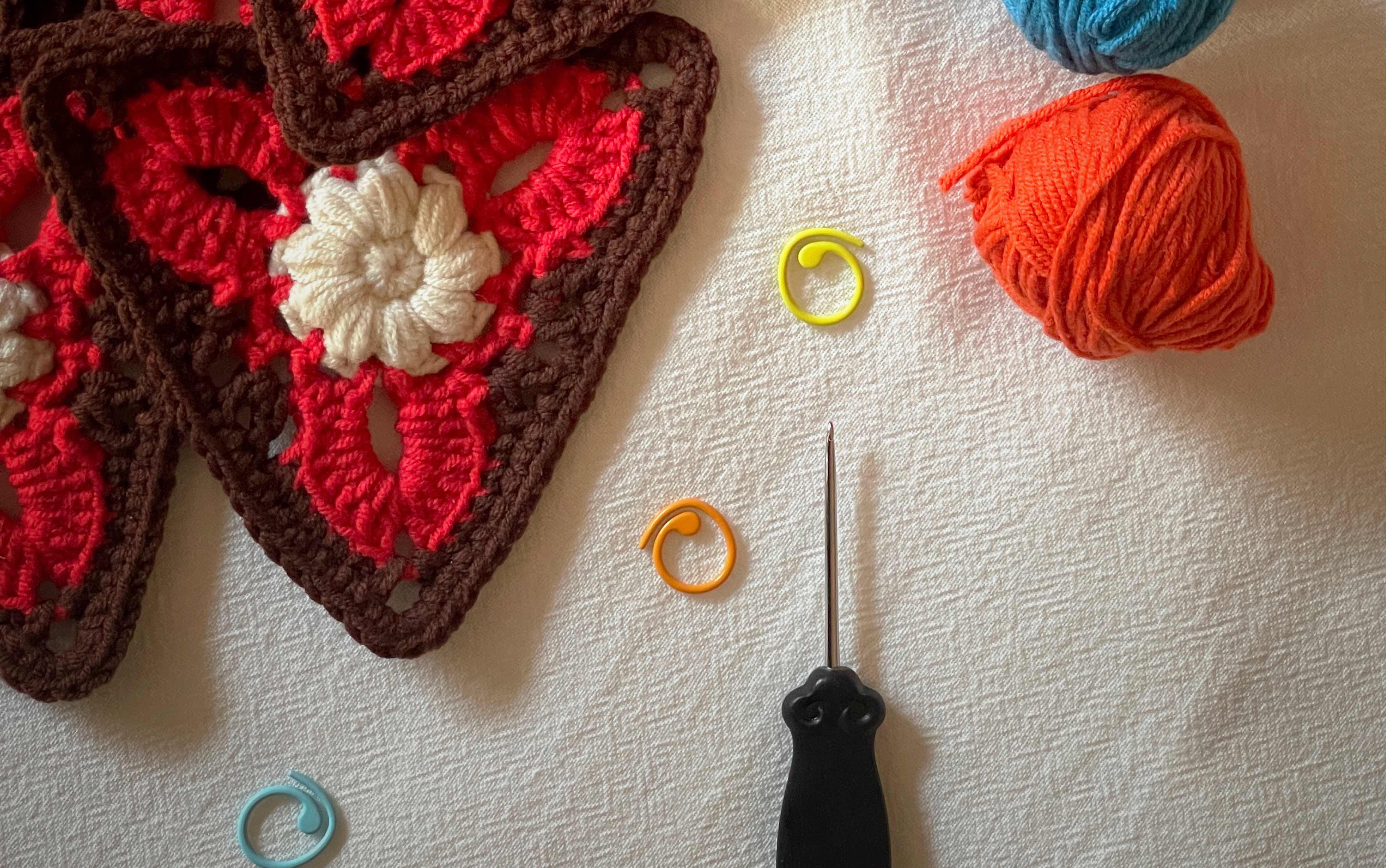 三角形钩针花片视频教程