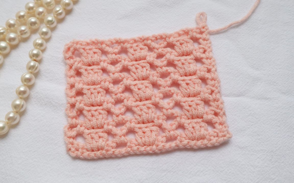 钩针花样编织|花样01|锁针和长针的简单组合|镂空花样