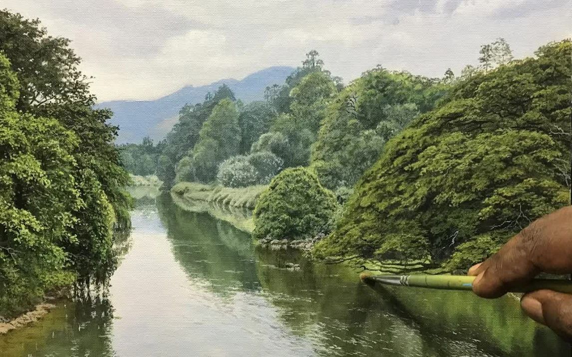 【丙烯画】【绘画教程】超写实风格风景画-painting a realistic