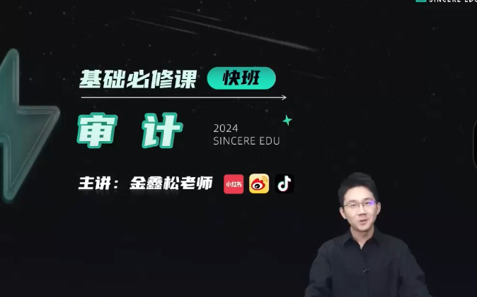 【金鑫松】2024年注册会计师审计 2024注会审计 CPA审计基础班【完整版+讲义】哔哩哔哩bilibili