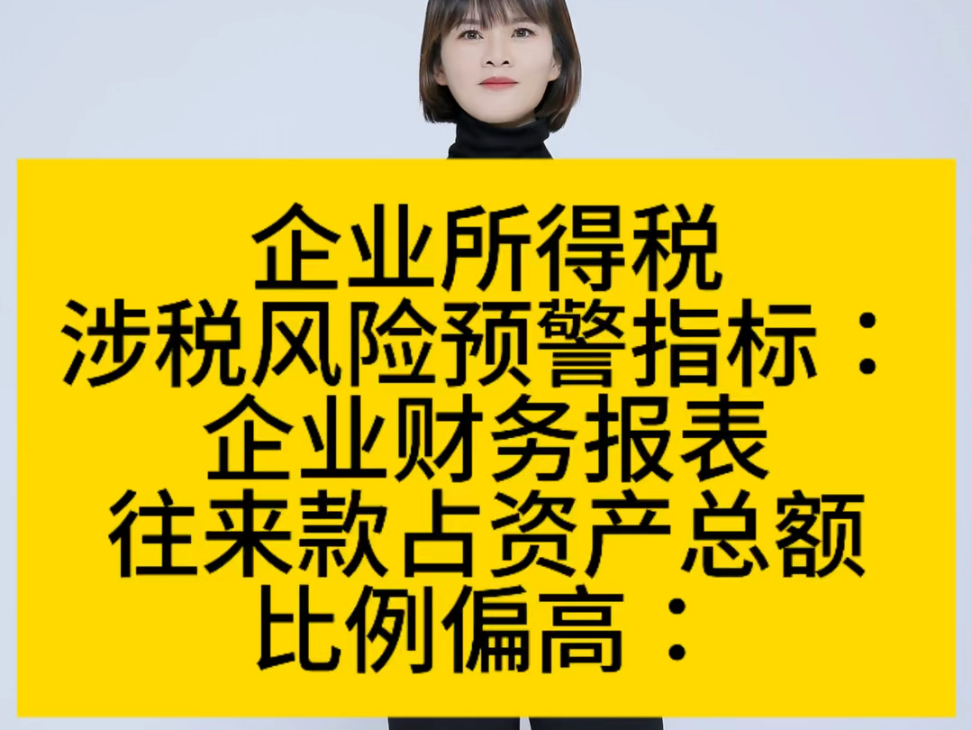 企业所得税涉税风险预警指标:企业财务报表往来款占资产总额比例偏高:哔哩哔哩bilibili