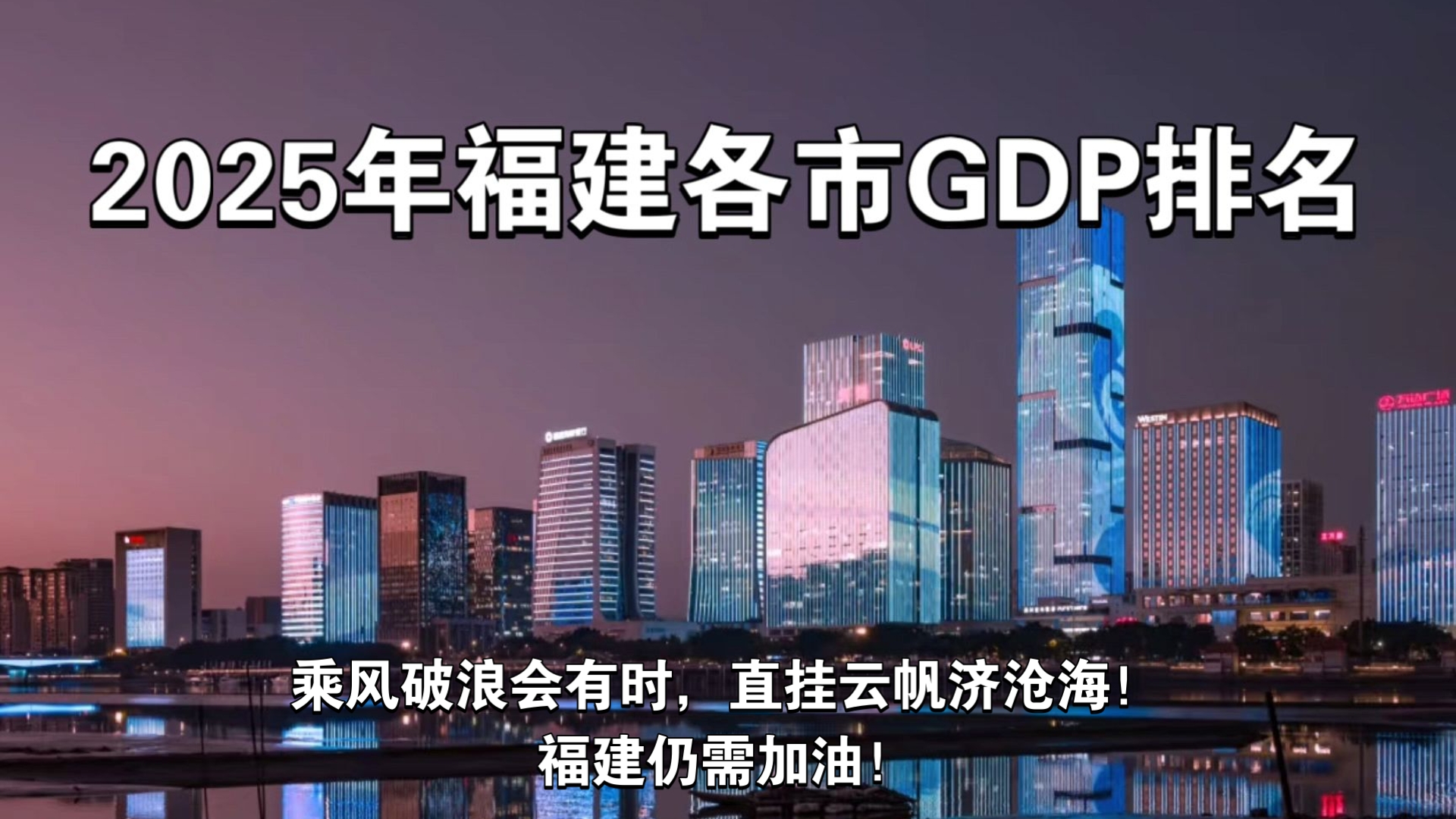 2025年福建省各市gdp排名