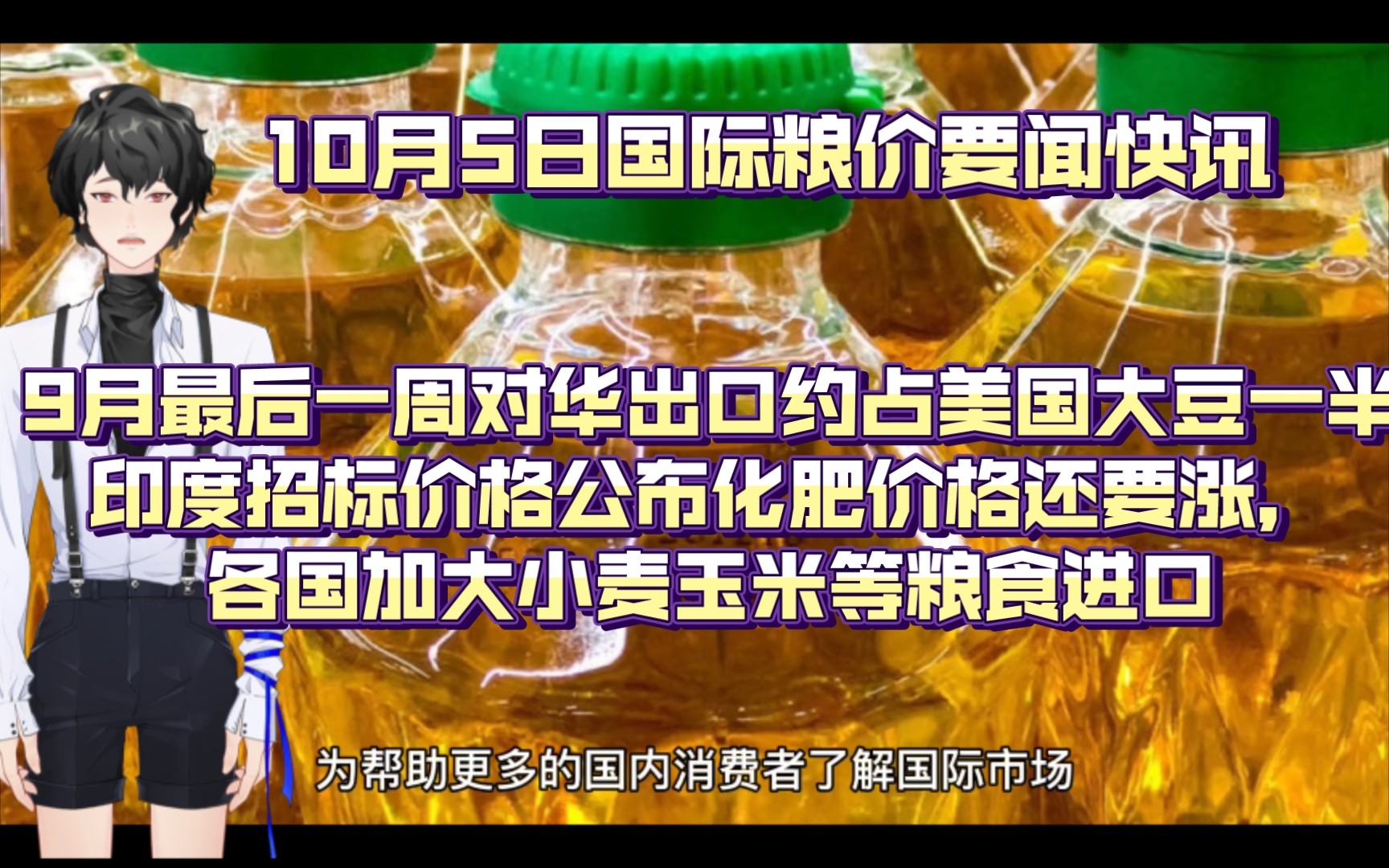 10月5日国际粮价要闻快讯:9月最后一周对华出口约占美国大豆一半;印度招标价格公布化肥价格还要涨,各国加大小麦玉米等粮食进口哔哩哔哩bilibili