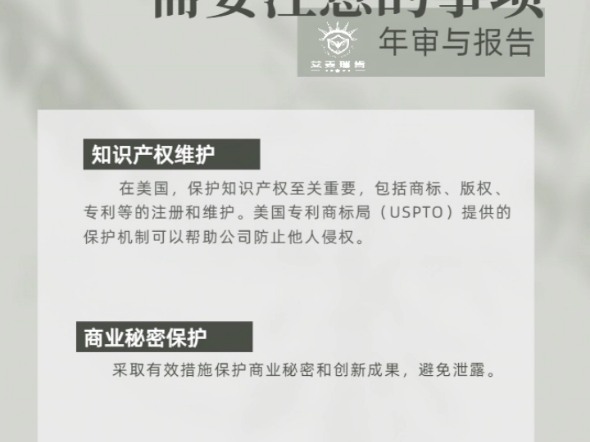 美国公司运营中需要注意的事项—知识产权维护哔哩哔哩bilibili