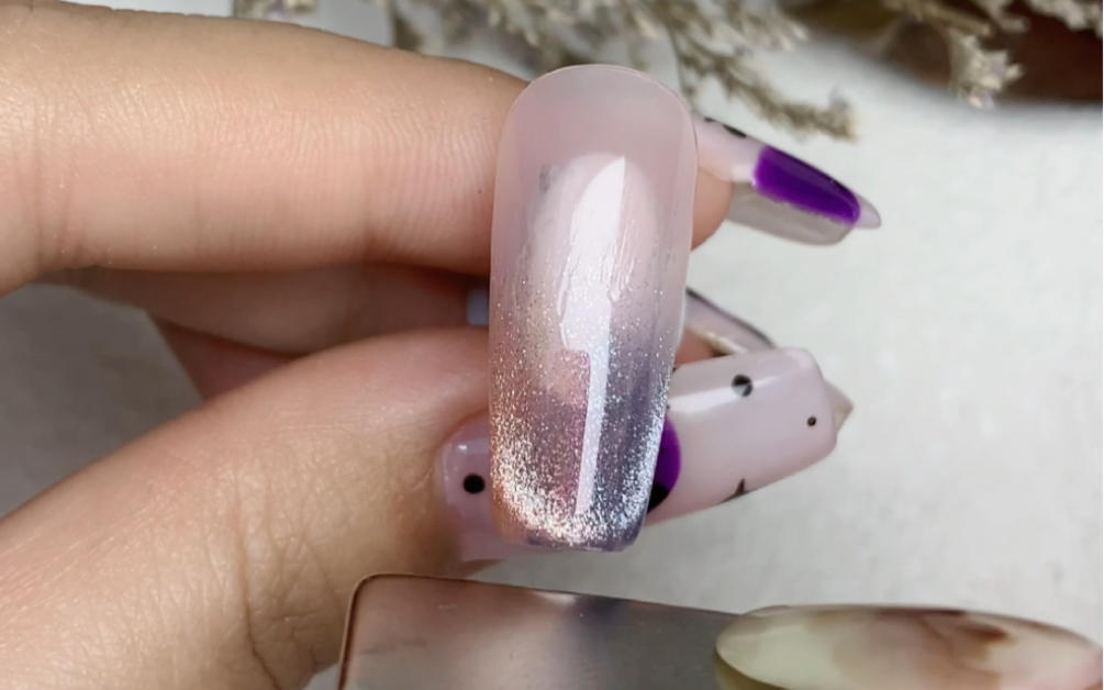 双色渐变猫眼 | 美甲教程